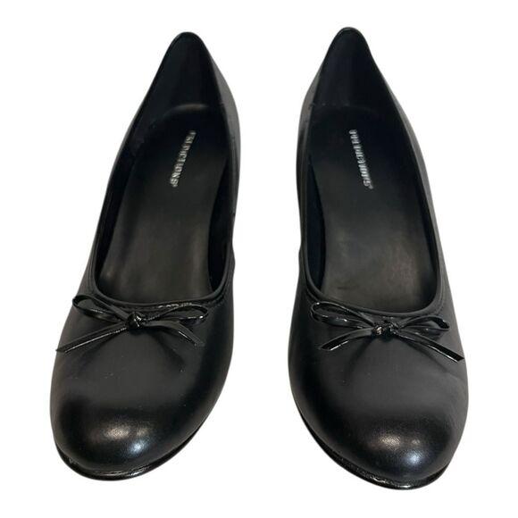 Predictions | Black Shiny Bow Closed Toe Dress Pump Heel Shoe 8.5 - Picture 2 of 10